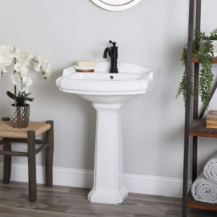 VOLARE 23 INCH PEDESTAL SINK