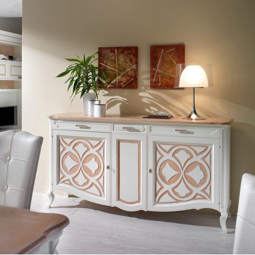 Ash Sideboard With 2 Doors And Central Bottle Holder, In A Contemporary Style