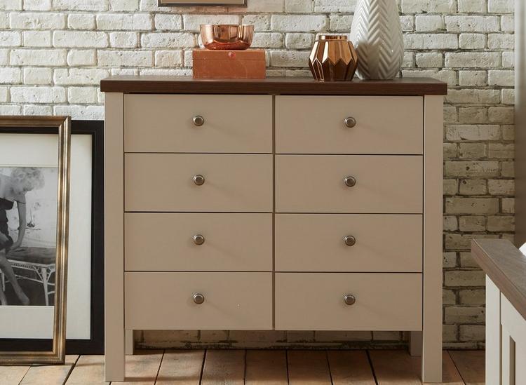 Sloane 8-Drawer Chest - Champagne And Dark Wood