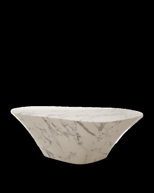 Oval Marble Look Coffee Table