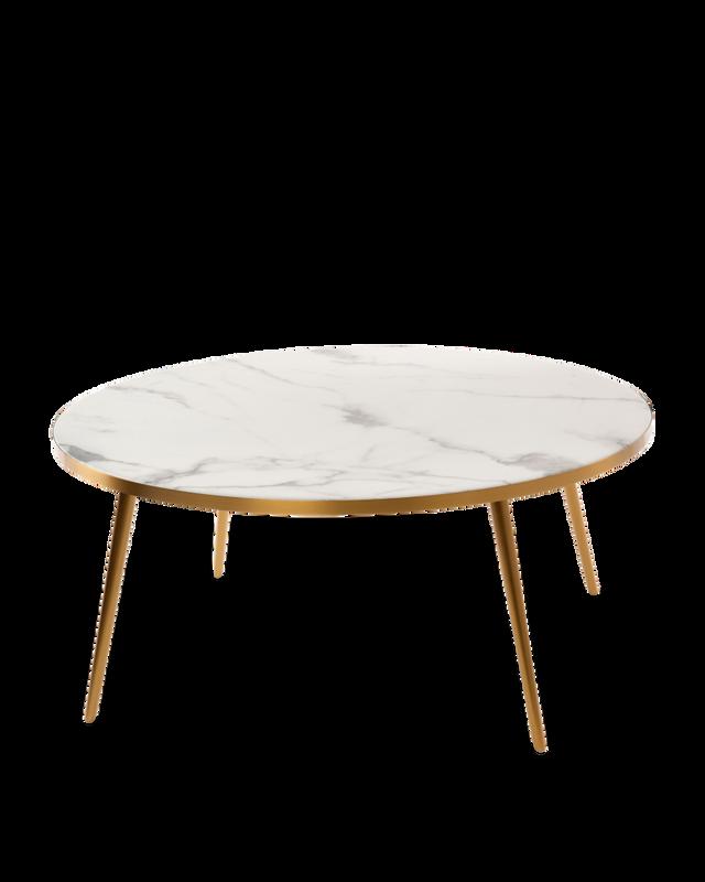 Marble Look & Gold Feet Coffee Table