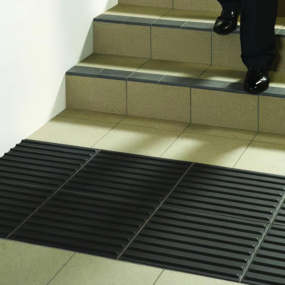 Anthracite Tactile Corduroy Quarry Tile 400x400mm Anthracite Tactile Corduroy Quarry Tile 400x400mm