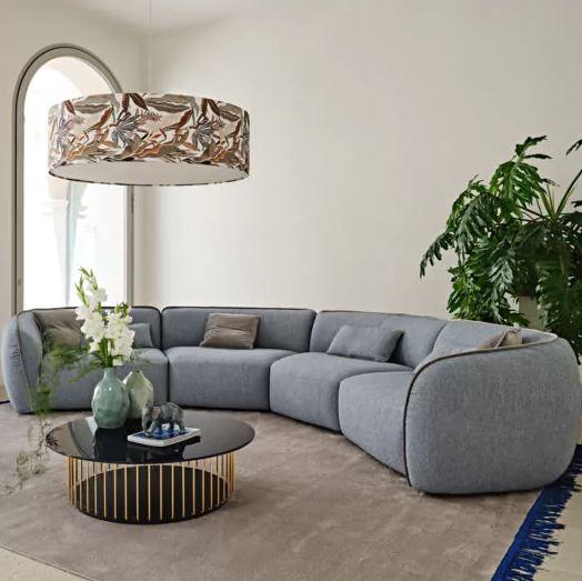 Contemporary Bouclè Modular Corner Sofa