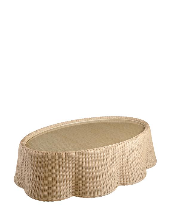 The Rattan Ripple Ottoman – Large