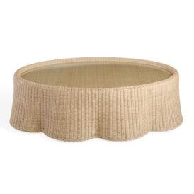 The Rattan Ripple Ottoman – Large