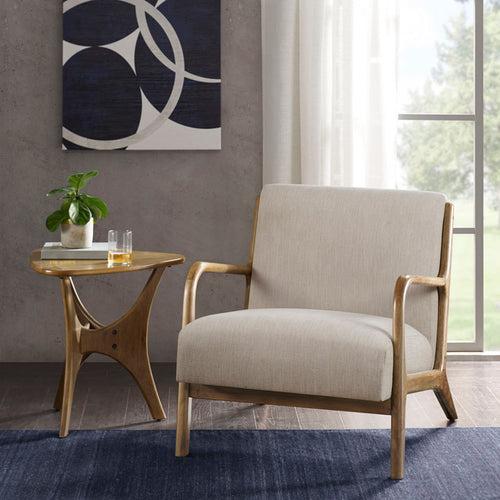 Cream Upholstered Lounge Chair