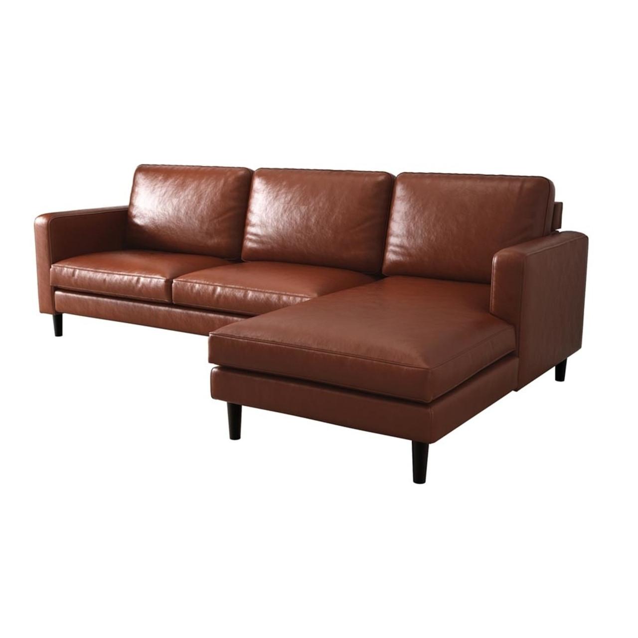 Nornas 3 Seater Pu Leather Sofa With Chaise